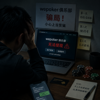 wepoker俱乐部骗局：老玩家亲述三次踩坑经历，看完别再交学费