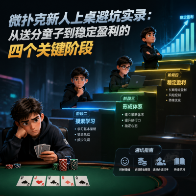 微扑克新人上桌避坑实录：从送分童子到稳定盈利的四个关键阶段