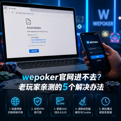 wepoker官网进不去？老玩家亲测的5个解决办法